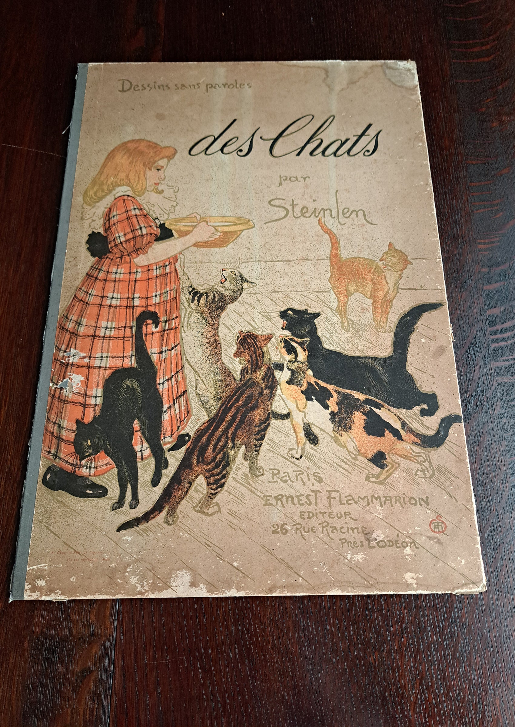 スタンラン ≪猫たち≫ 表紙図（1898年）の俯瞰写真
